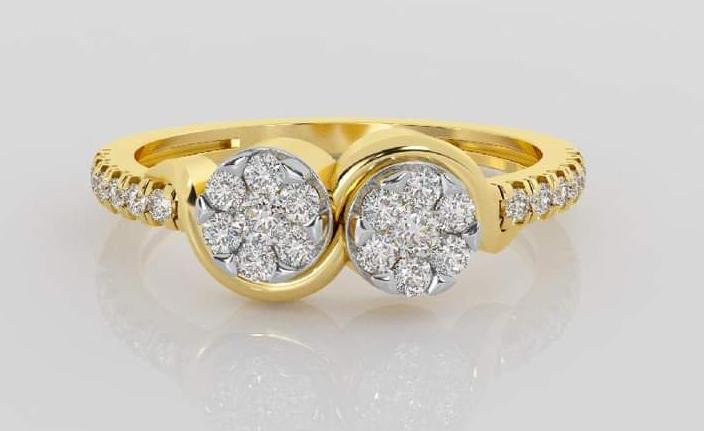 Dual Tone Gold Diamond Ring