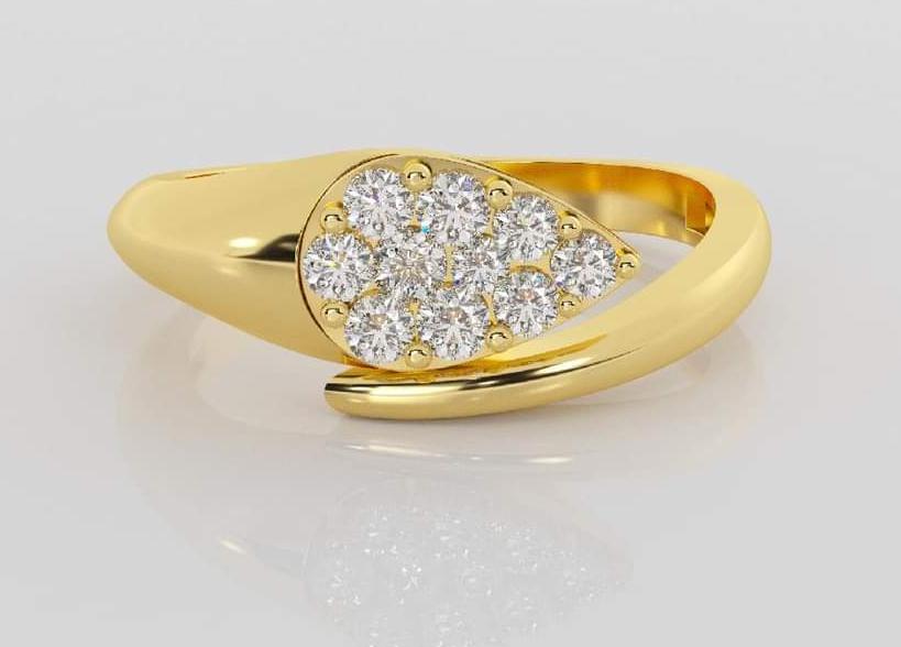 Dual Tone Gold Diamond Ring