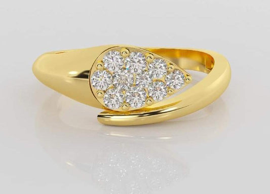 Dual Tone Gold Diamond Ring