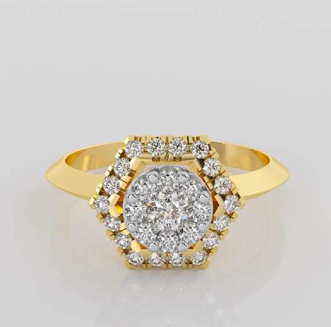 Party Wear Gold Diamond Ring