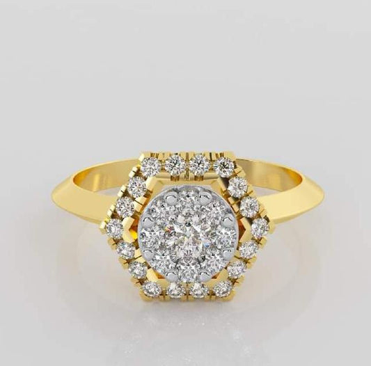 Party Wear Gold Diamond Ring