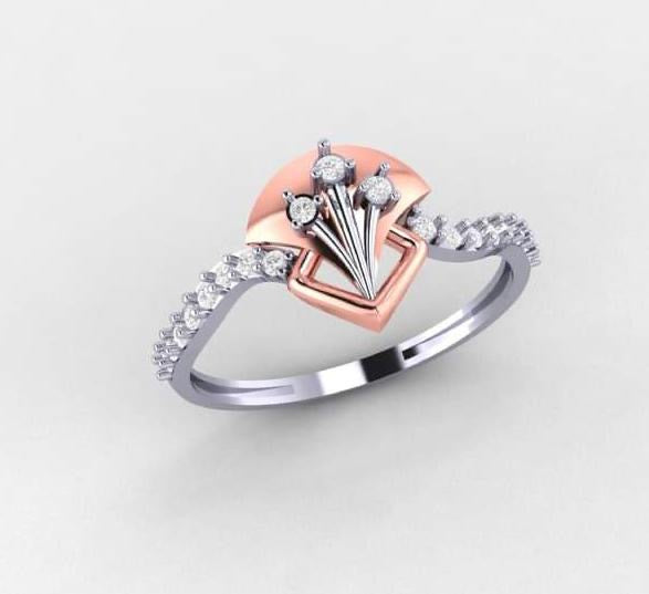 Solitaire Look Gold Diamond Ring