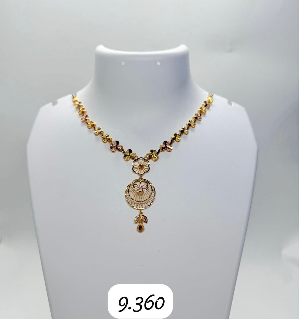 Dubai Cresent Gold Necklace | 916 Hallmarked