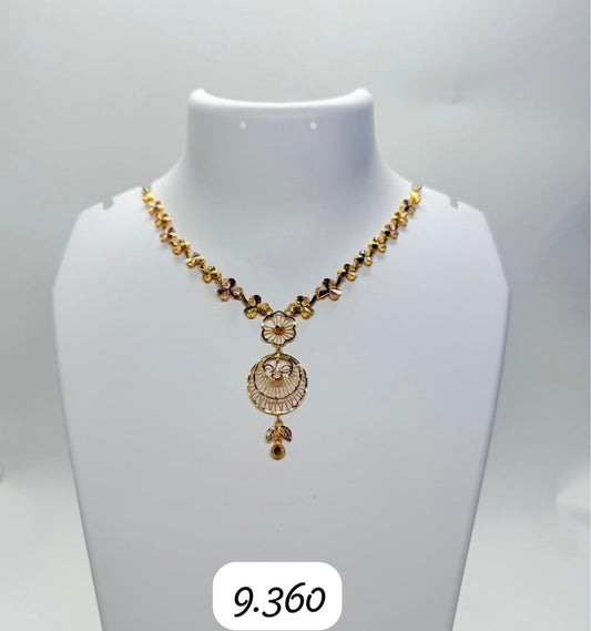Dubai Cresent Gold Necklace | 916 Hallmarked