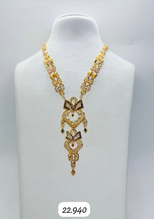 Dubai Rosemary Gold Necklace | 916 Hallmarked