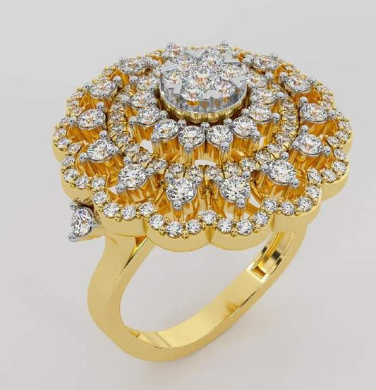 Solitaire Look Gold Diamond Ring