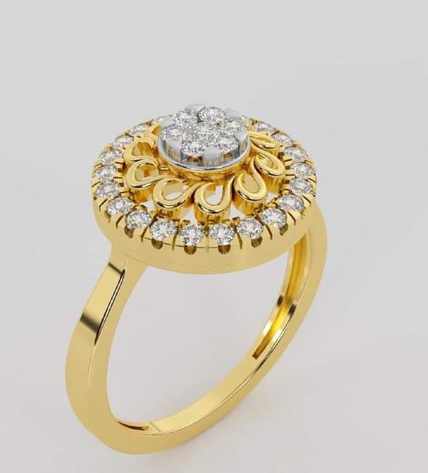 Vintage Inspired Gold Diamond Ring