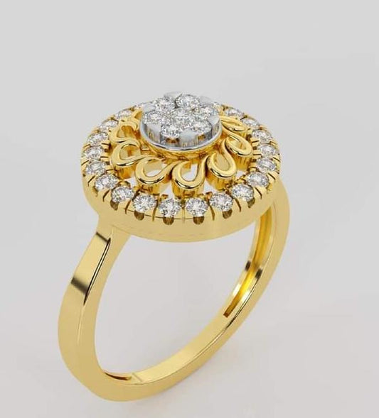 Vintage Inspired Gold Diamond Ring