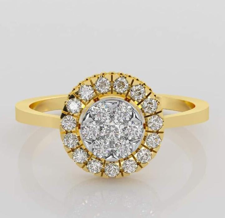 Dual Tone Gold Diamond Ring
