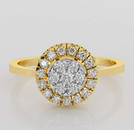 Dual Tone Gold Diamond Ring
