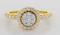 Classic Halo Gold Diamond Ring