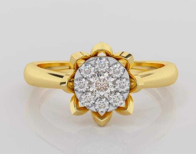 Dual Tone Gold Diamond Ring