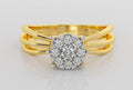 Floral Cluster Gold Diamond Ring