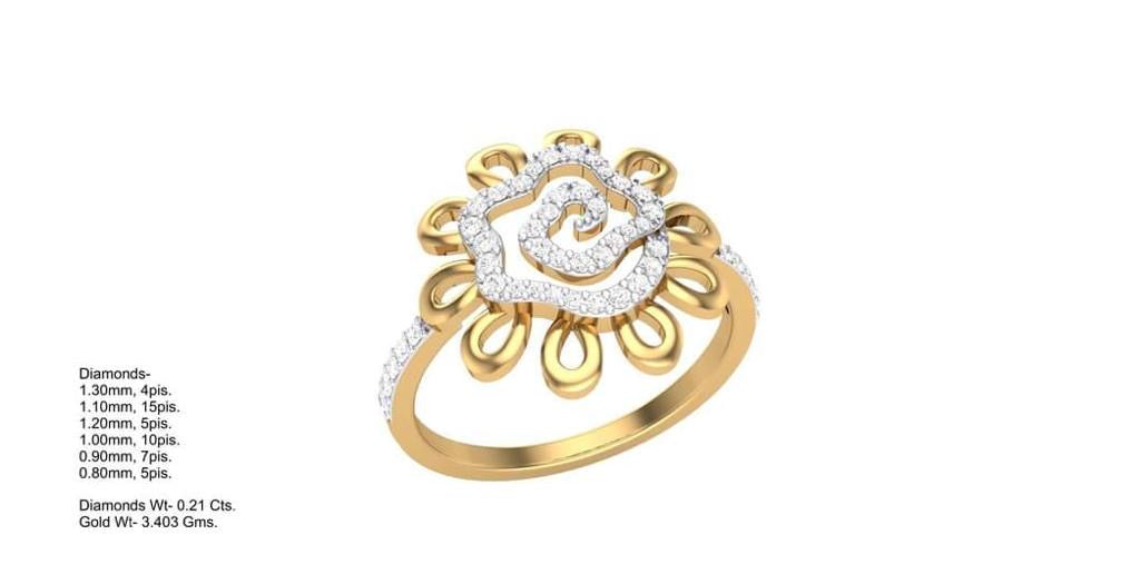 Dual Tone Gold Diamond Ring