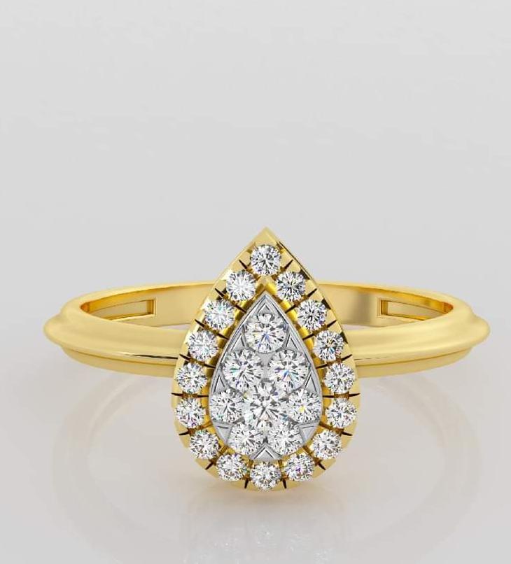 Classic Halo Gold Diamond Ring