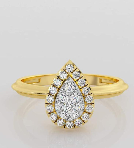 Classic Halo Gold Diamond Ring