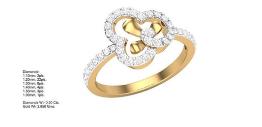 Party Wear Gold Diamond Ring