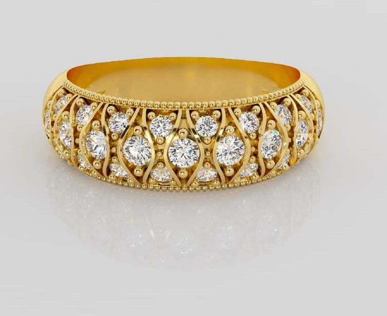 Party Wear Gold Diamond Ring
