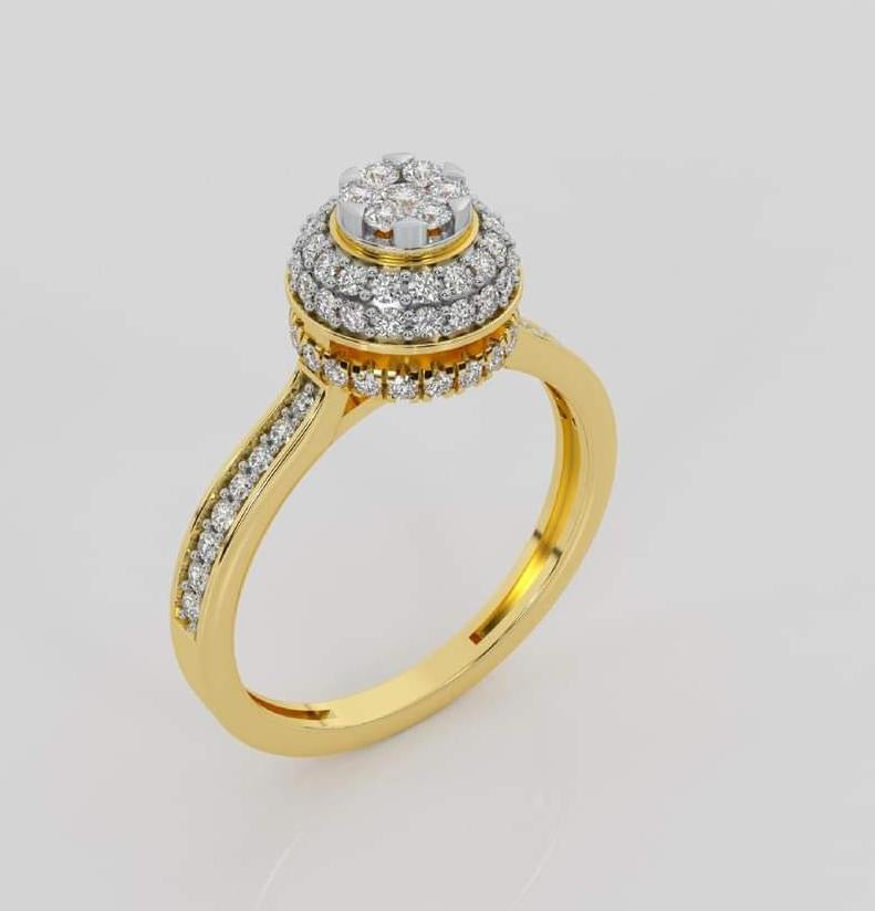 Solitaire Look Gold Diamond Ring