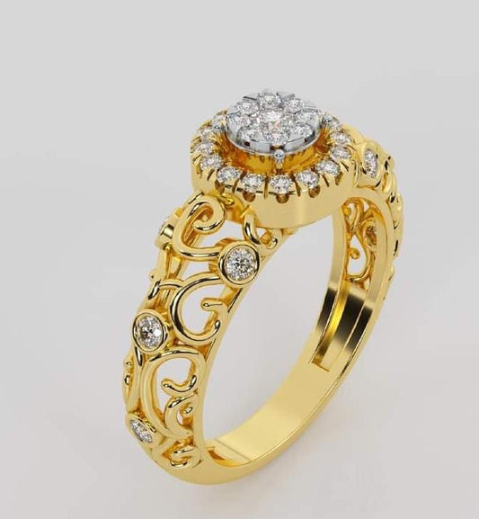 Designer Statement Gold Diamond Ring