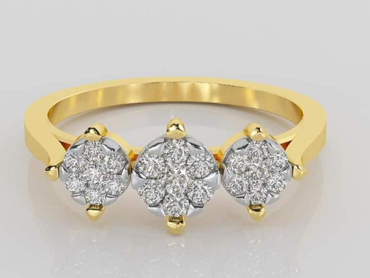 Solitaire Look Gold Diamond Ring