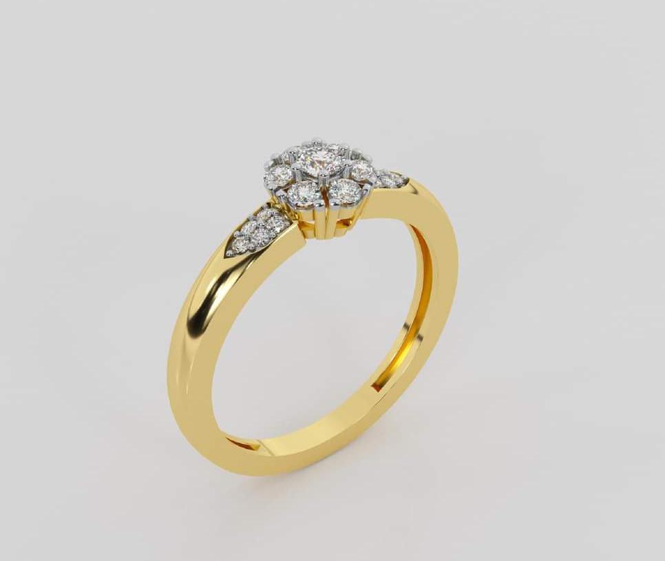 Dual Tone Gold Diamond Ring