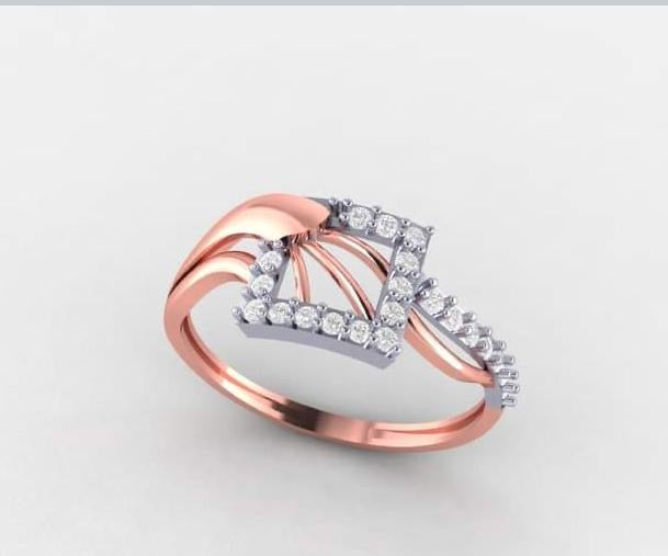 Floral Cluster Gold Diamond Ring