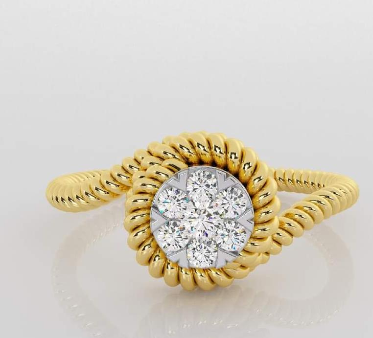 Vintage Inspired Gold Diamond Ring