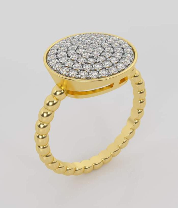 Solitaire Look Gold Diamond Ring