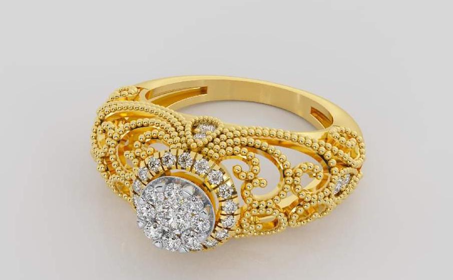 Bridal Gold Diamond Ring