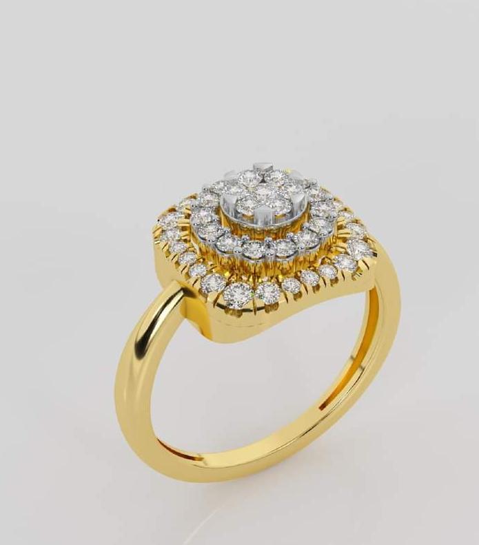 Party Wear Gold Diamond Ring