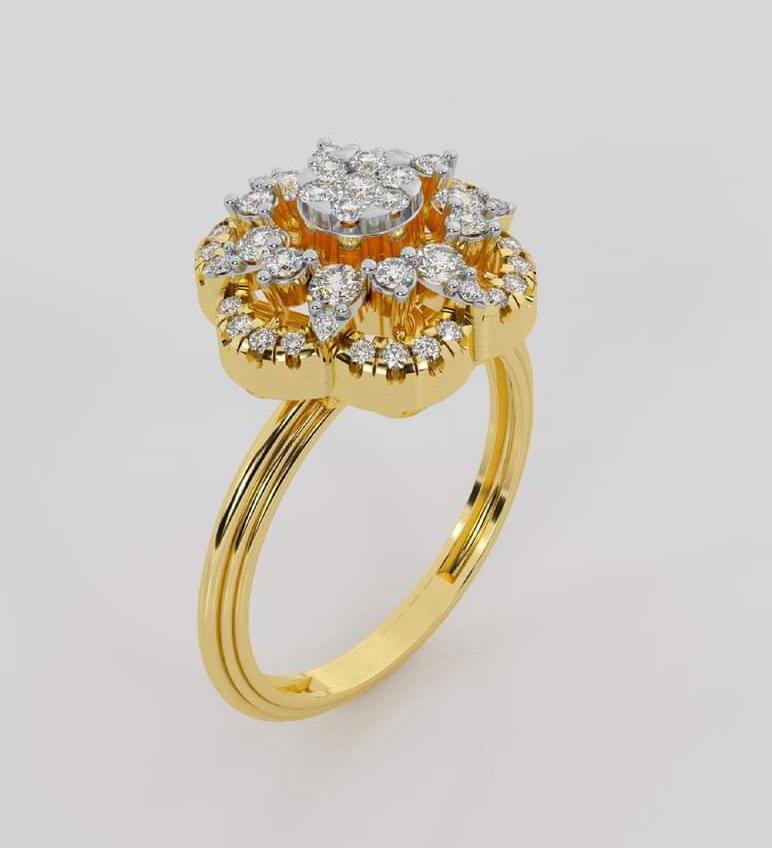 Vintage Inspired Gold Diamond Ring