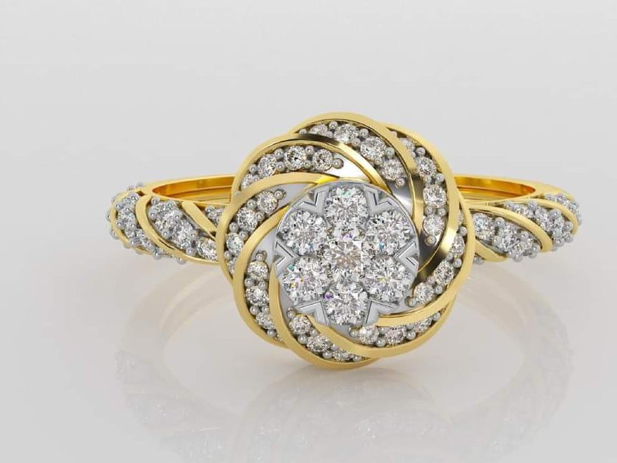 Party Wear Gold Diamond Ring