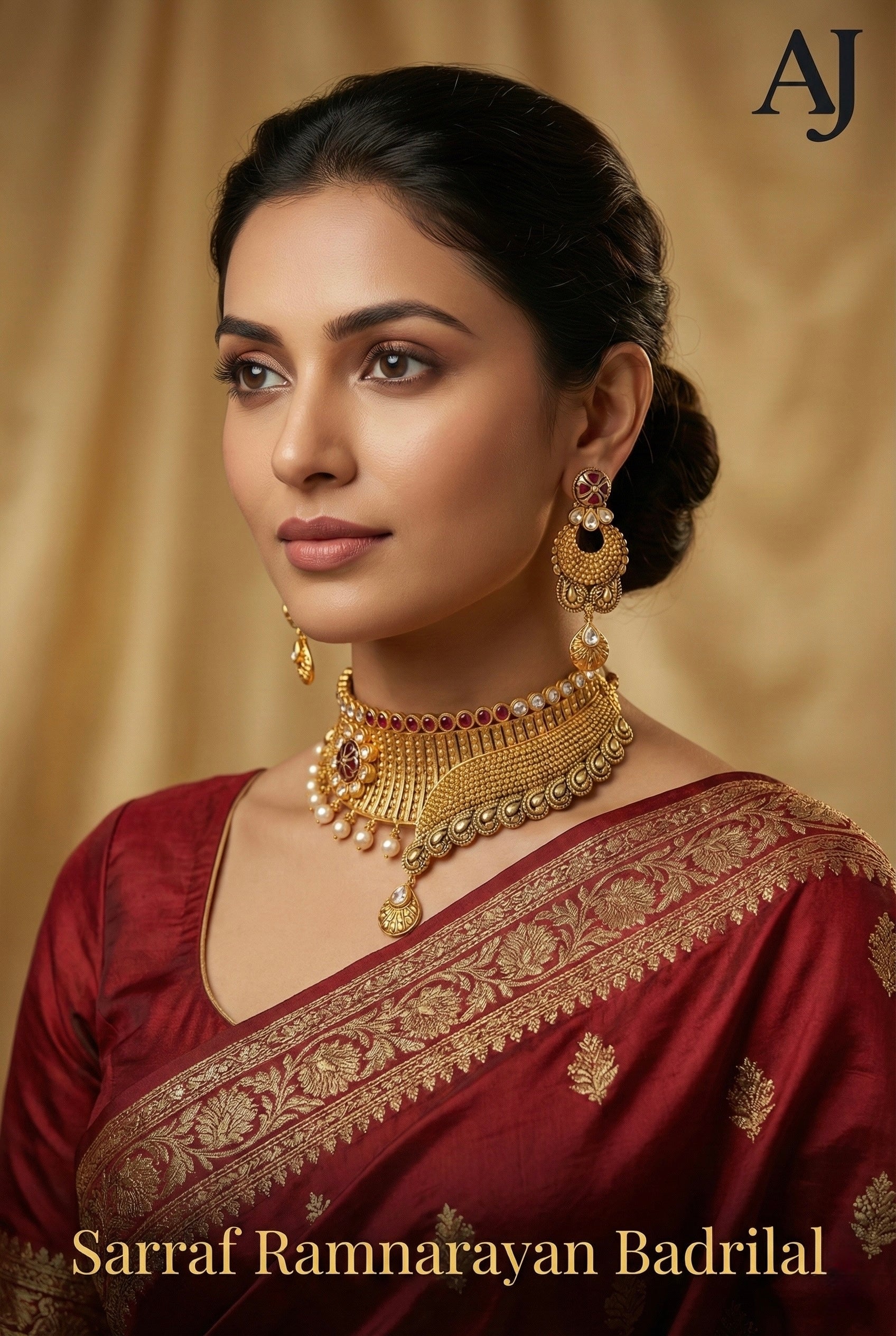 Gulbahar Pearl Heritage Choker | 916 Hallmarked | Kundan Choker