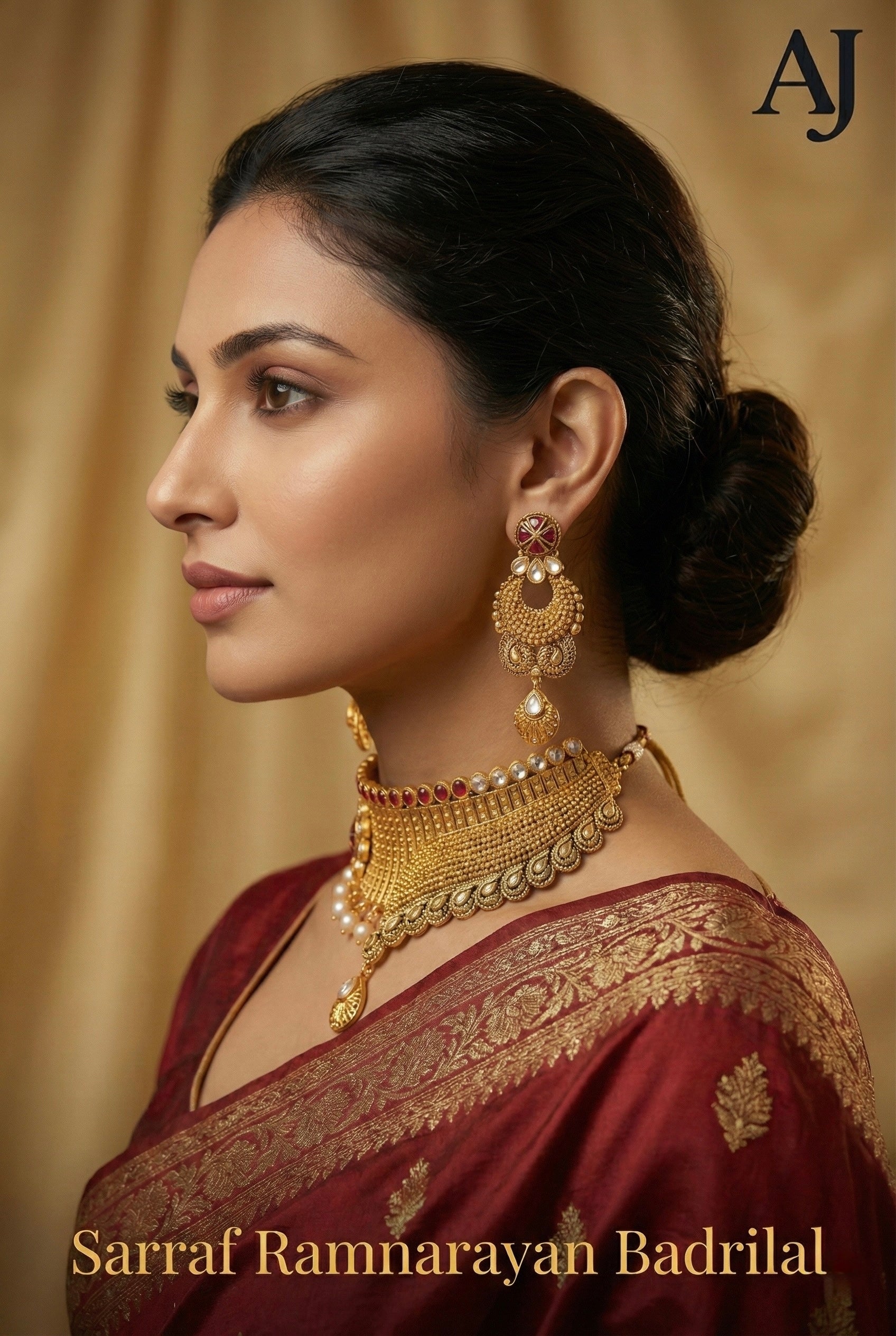 Gulbahar Pearl Heritage Choker | 916 Hallmarked | Kundan Choker